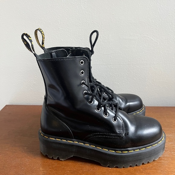 Dr. Marten Jadon Boot Smooth Leather Platforms in Black - Picture 4 of 9